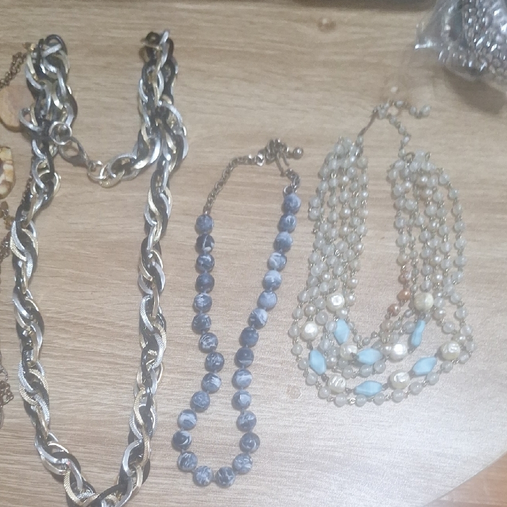Vintage Silver and Blue Necklace Collection